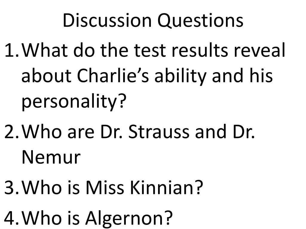 discussion questions 1 what do the test results