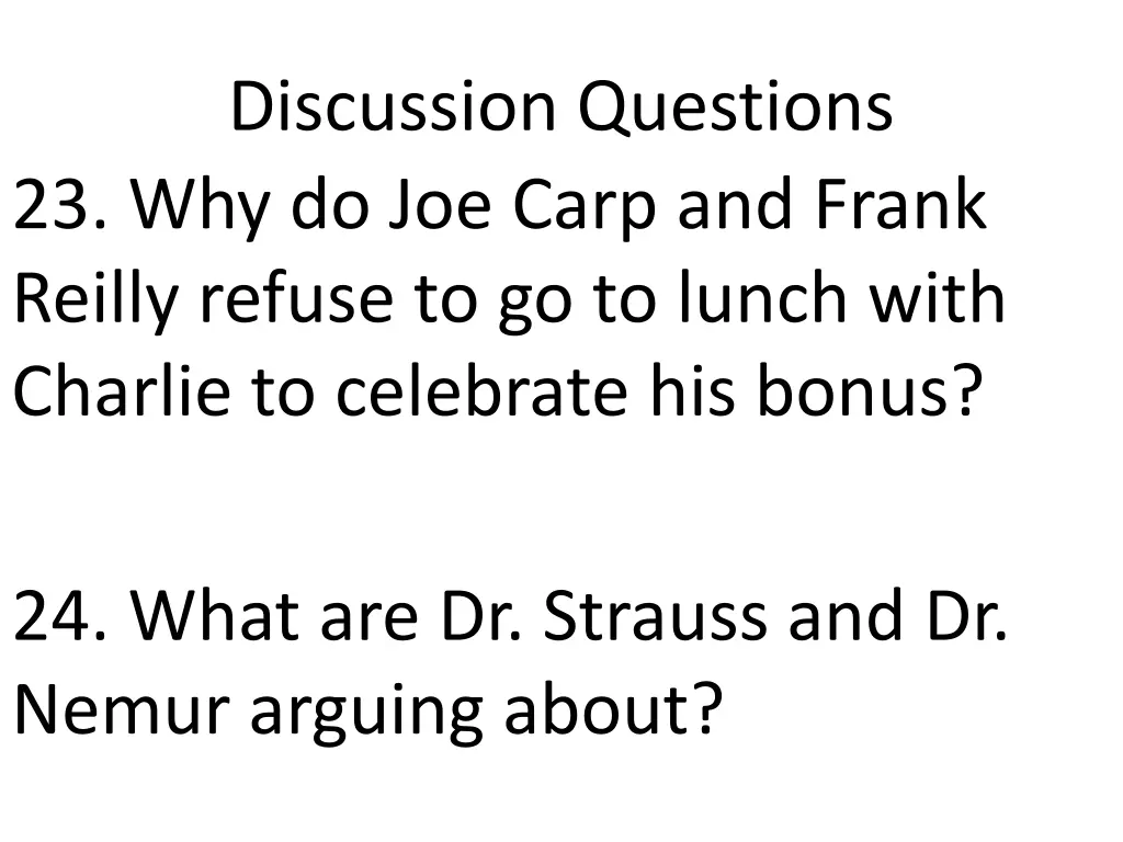 discussion questions 23 why do joe carp and frank