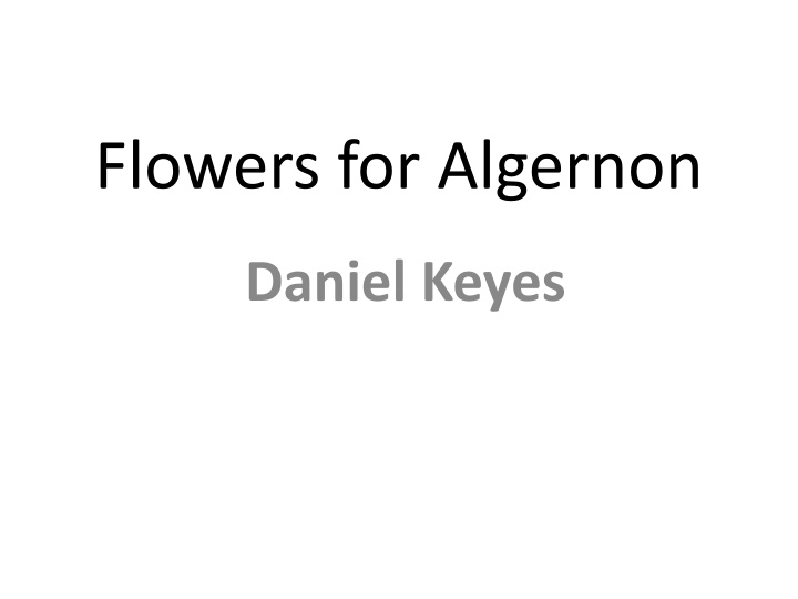 flowers for algernon