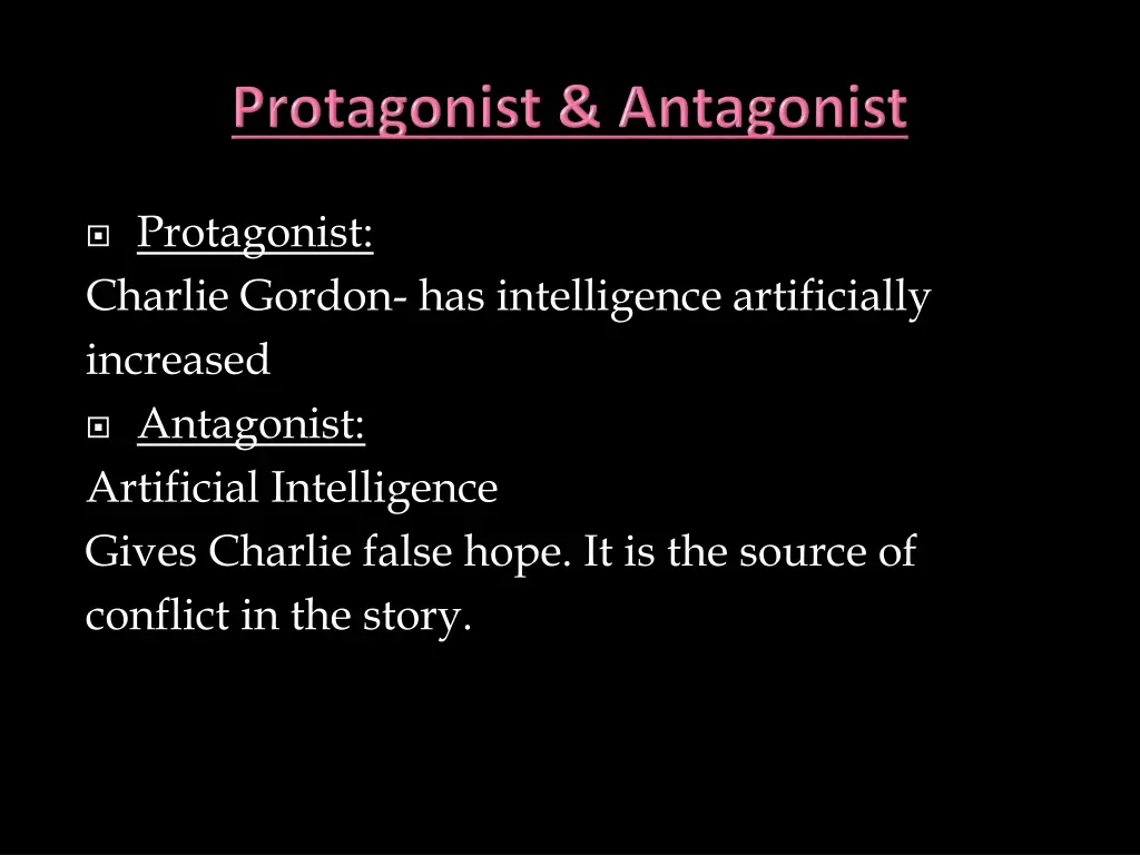 protagonist charlie gordon has intelligence