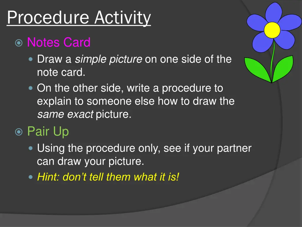 procedure activity