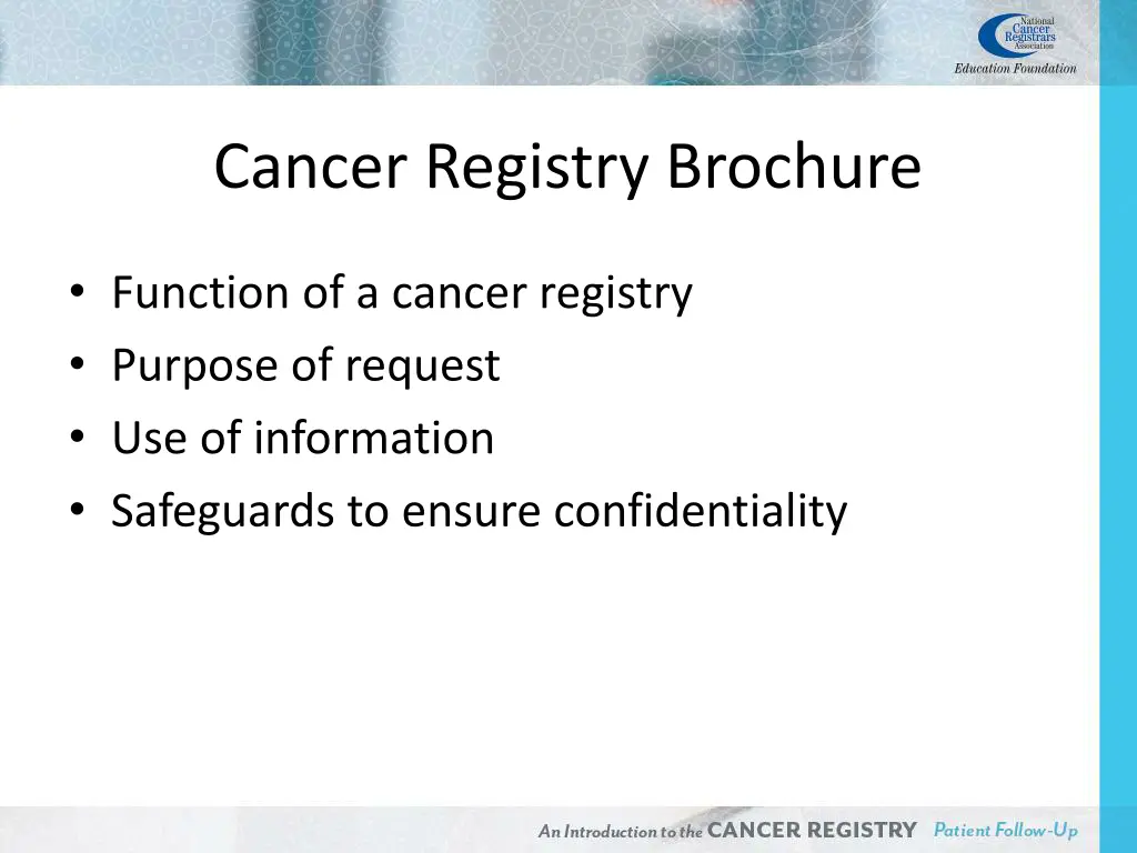 cancer registry brochure