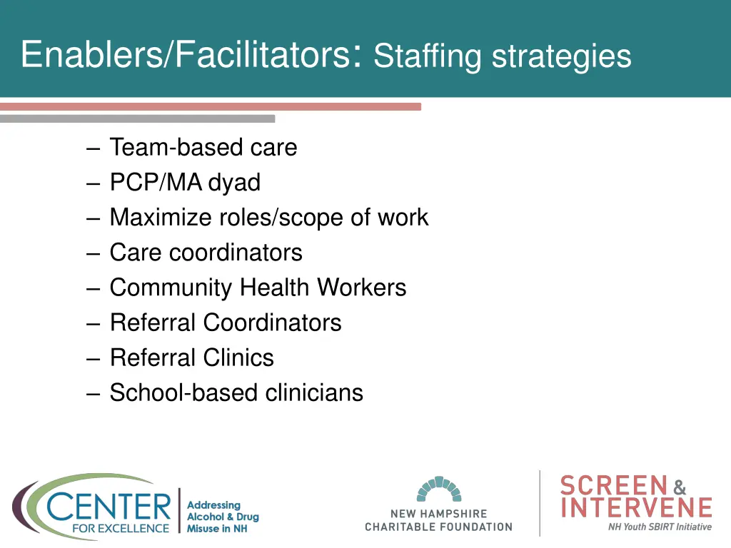 enablers facilitators staffing strategies