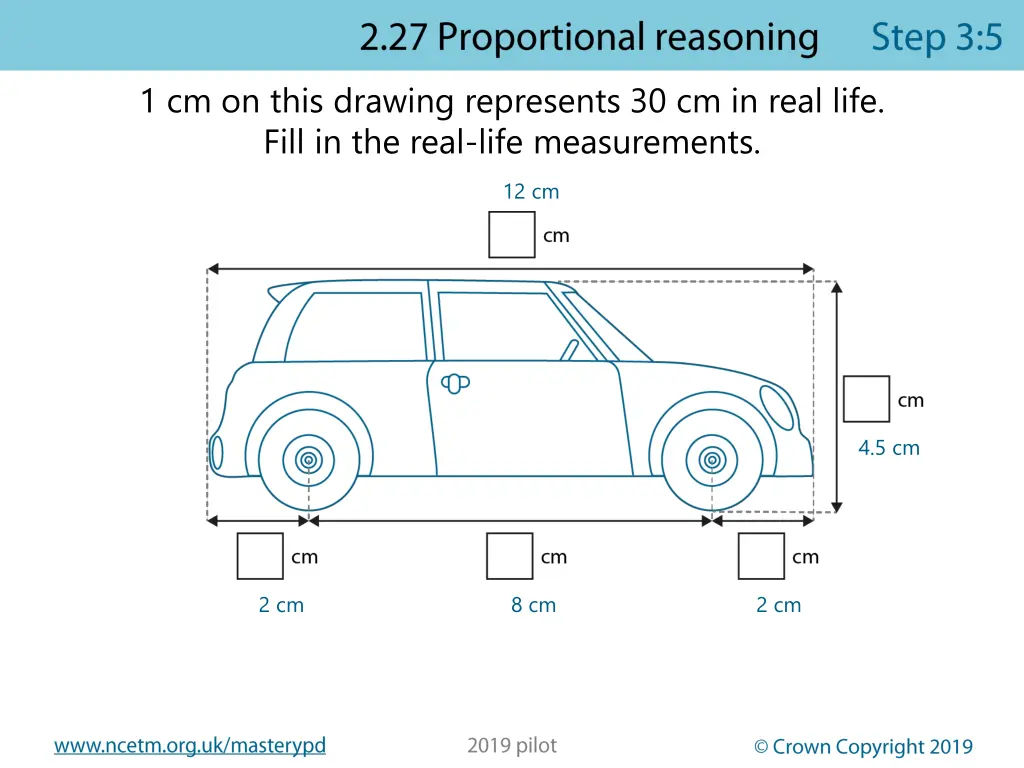 1 cm on this drawing represents 30 cm in real