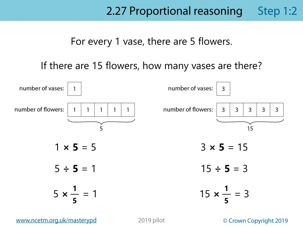 for every 1 vase there are 5 flowers 1