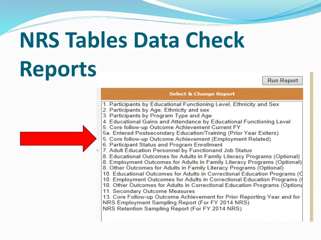 nrs tables data check reports 3