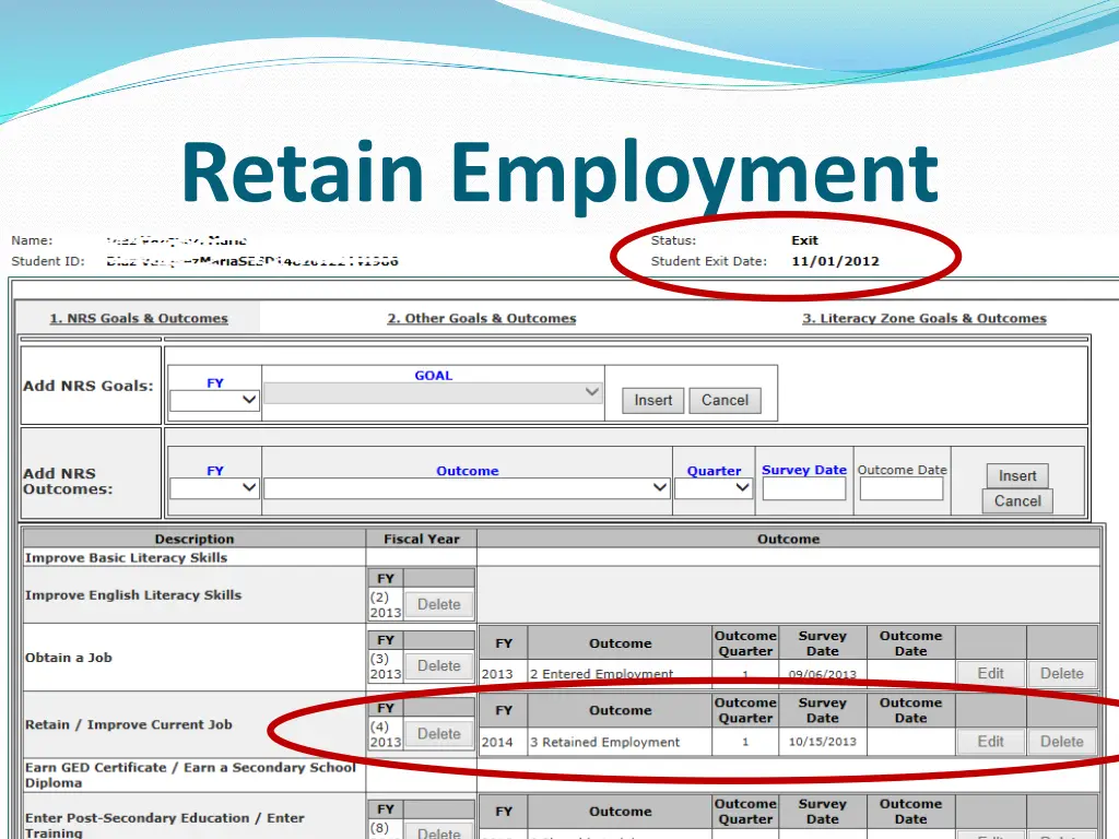 retain employment 1