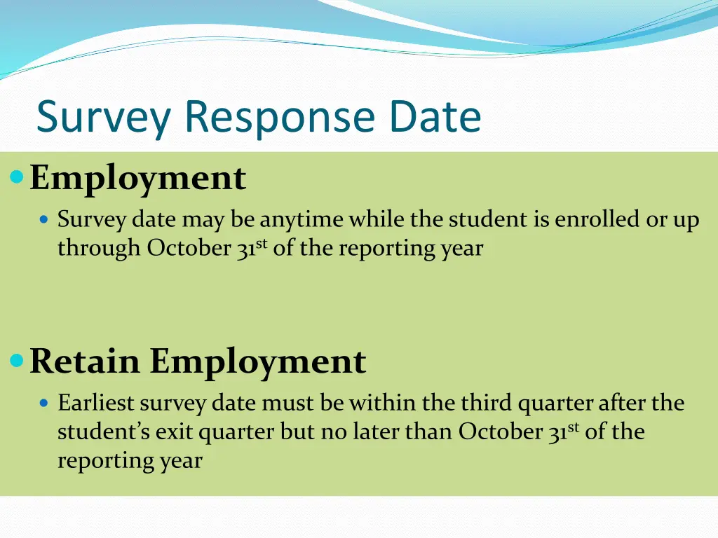 survey response date employment