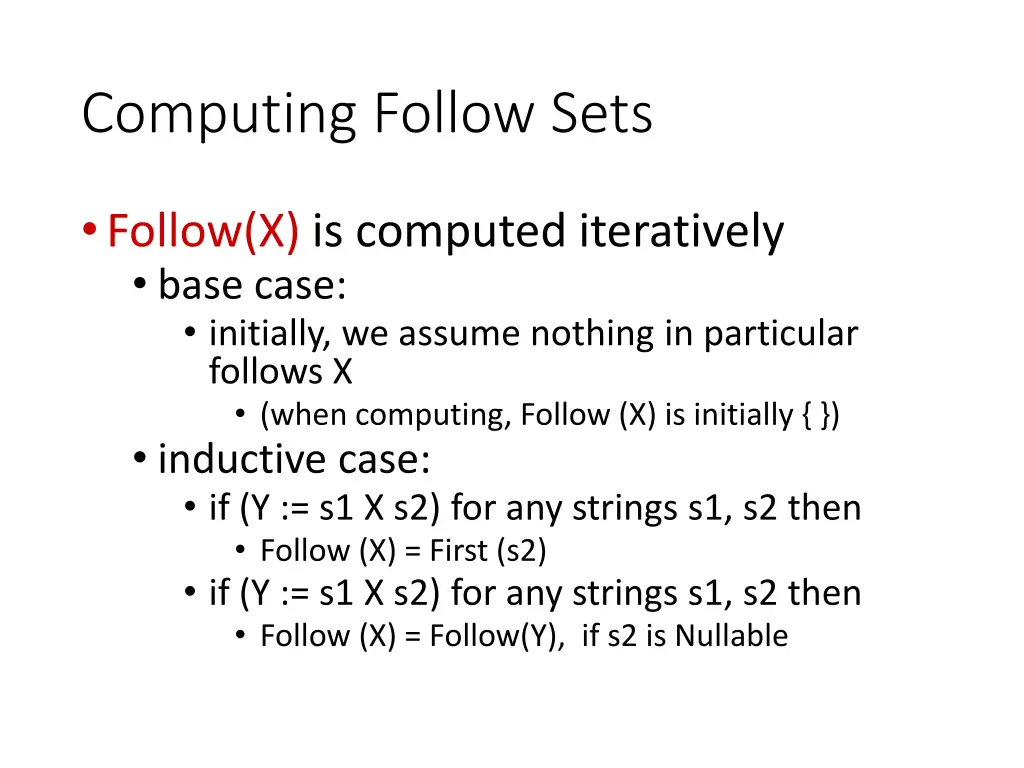 computing follow sets