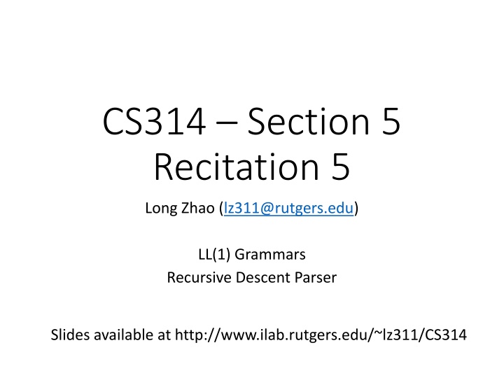 cs314 section 5 recitation 5