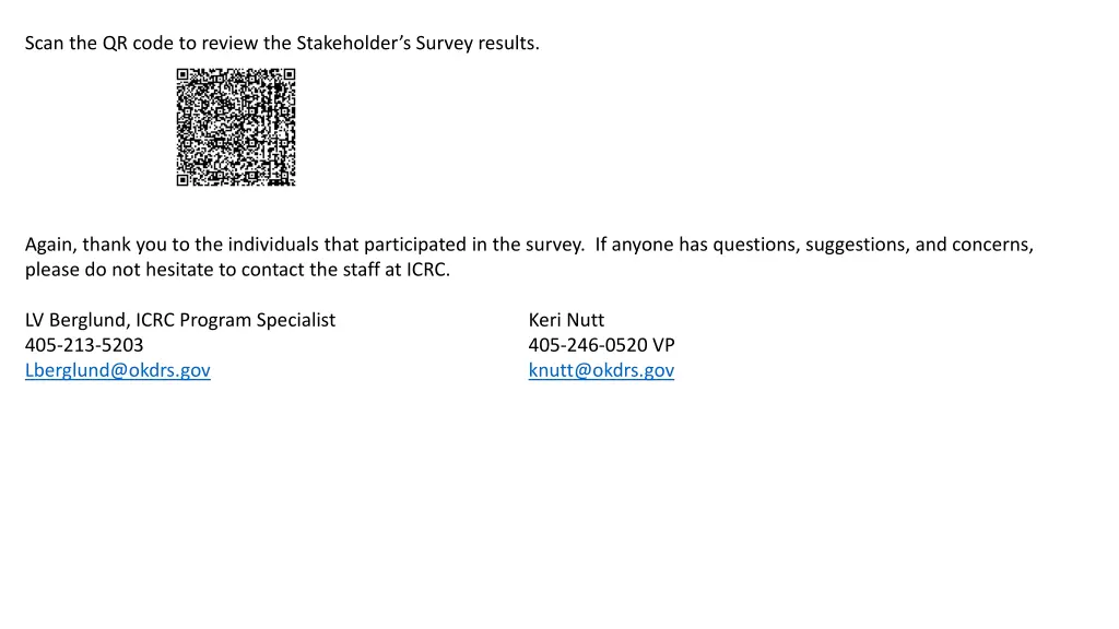 scan the qr code to review the stakeholder