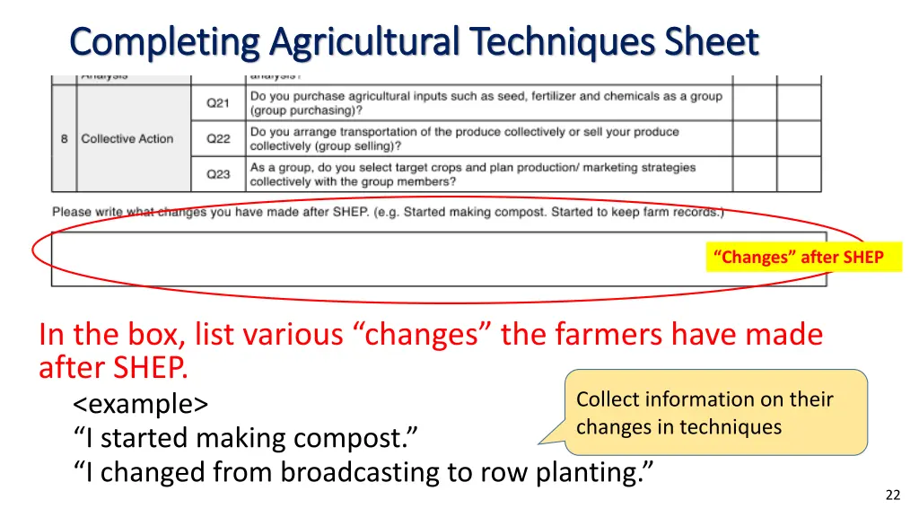 completing agricultural techniques sheet 2