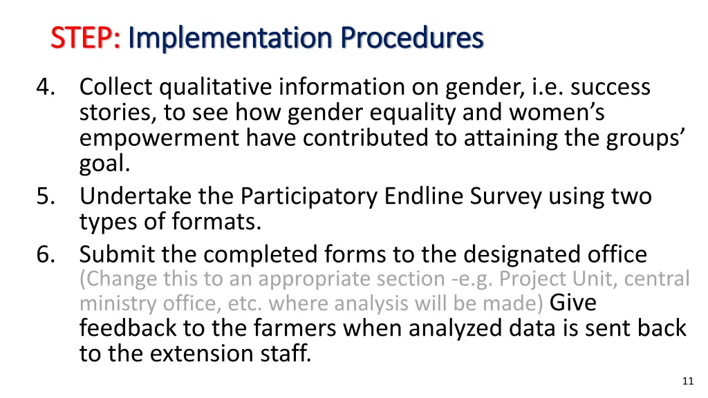 step step implementation procedures 1