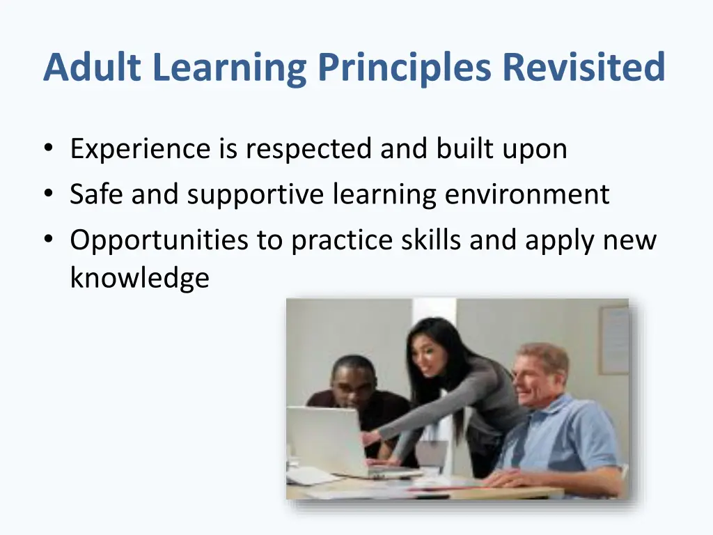 adult learning principles revisited