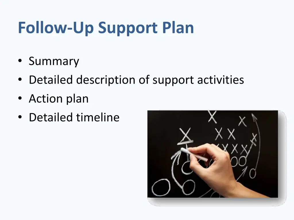 follow up support plan