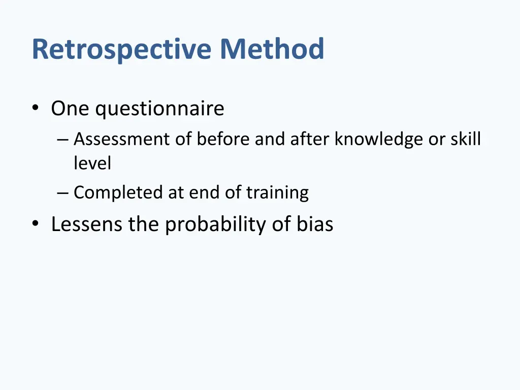 retrospective method