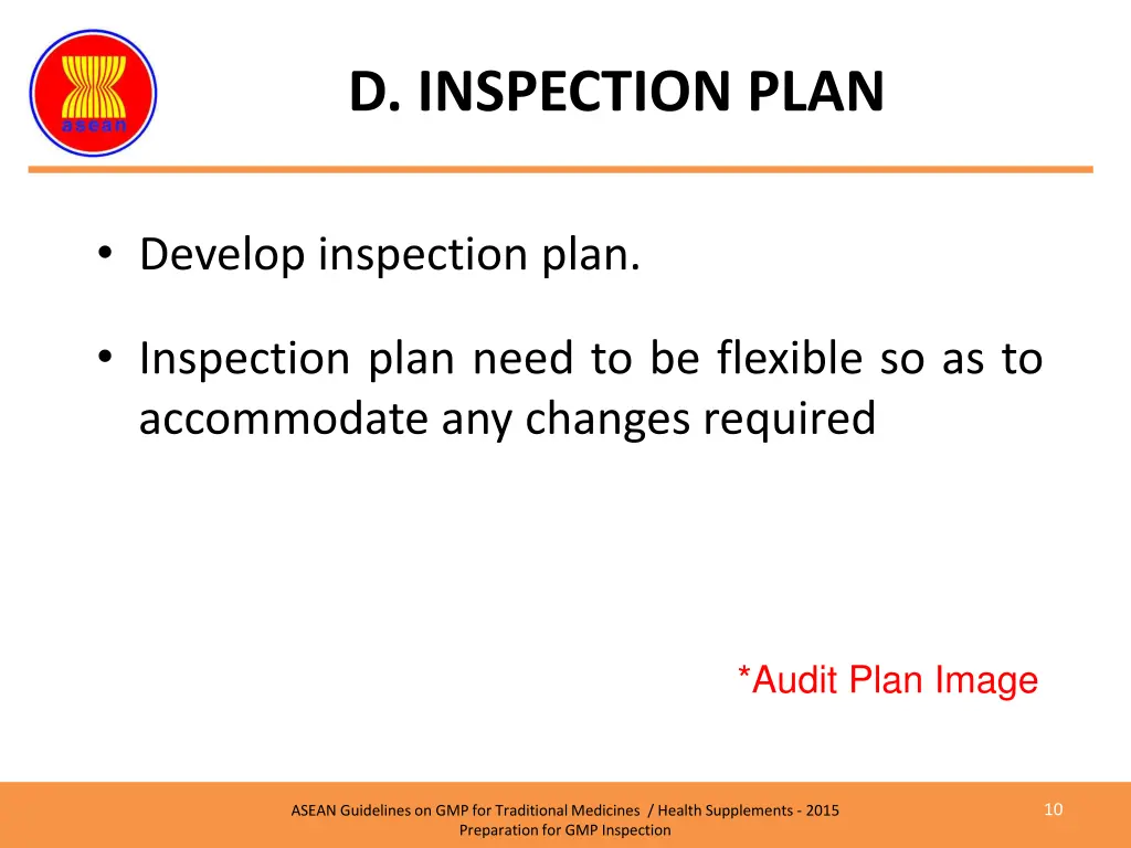 d inspection plan