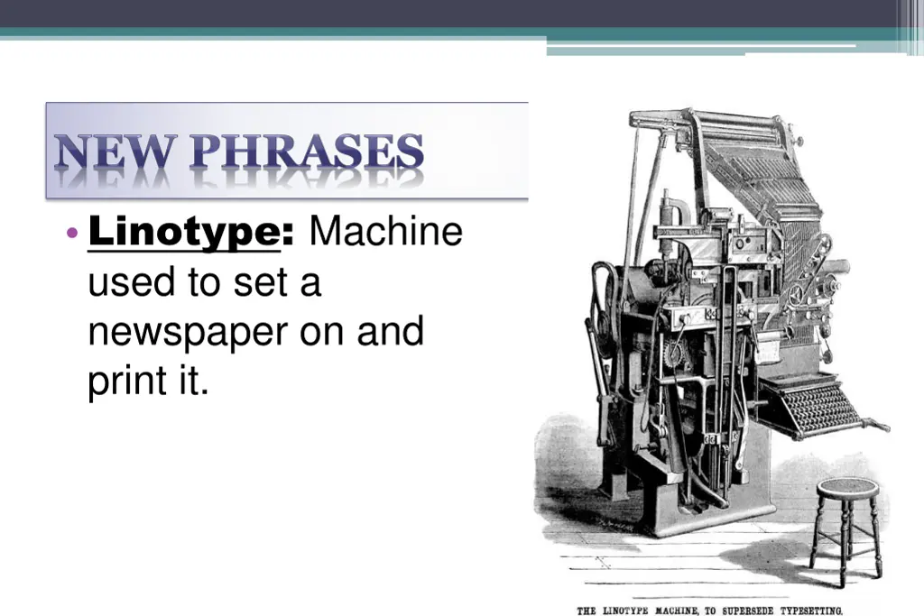 linotype machine used to set a newspaper