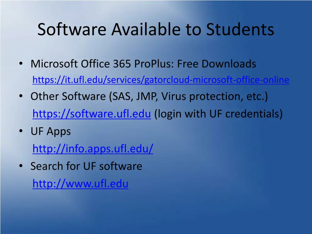 software available to students