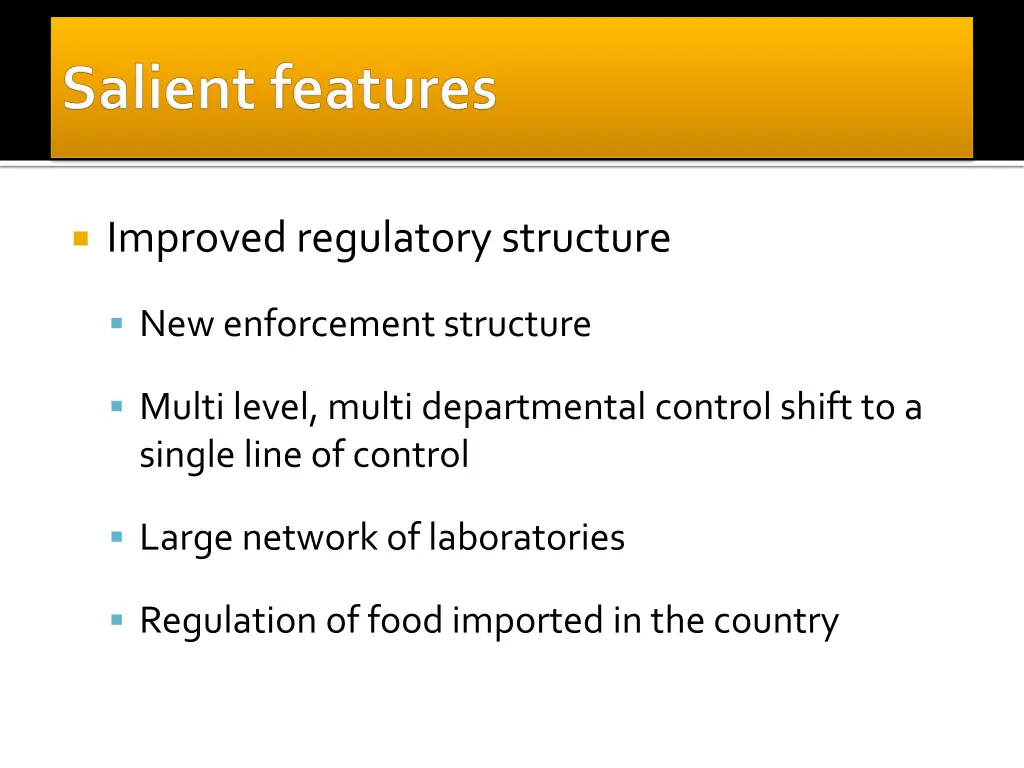 improved regulatory structure