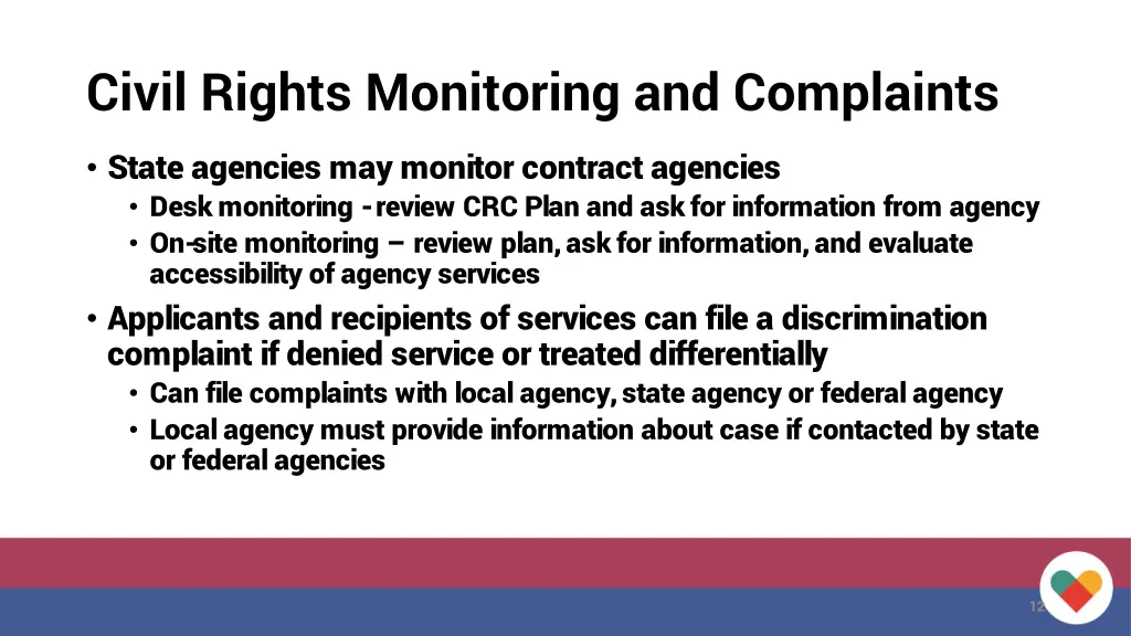 civil rights monitoring and complaints