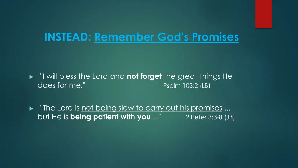 instead remember god s promises