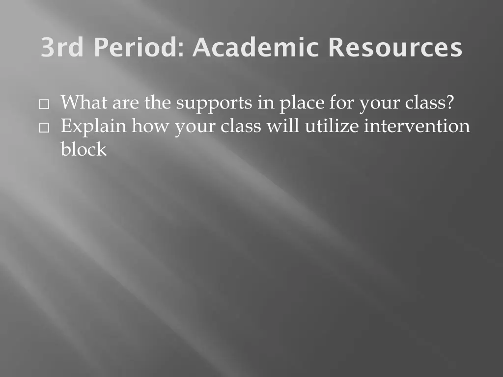 3rd period academic resources