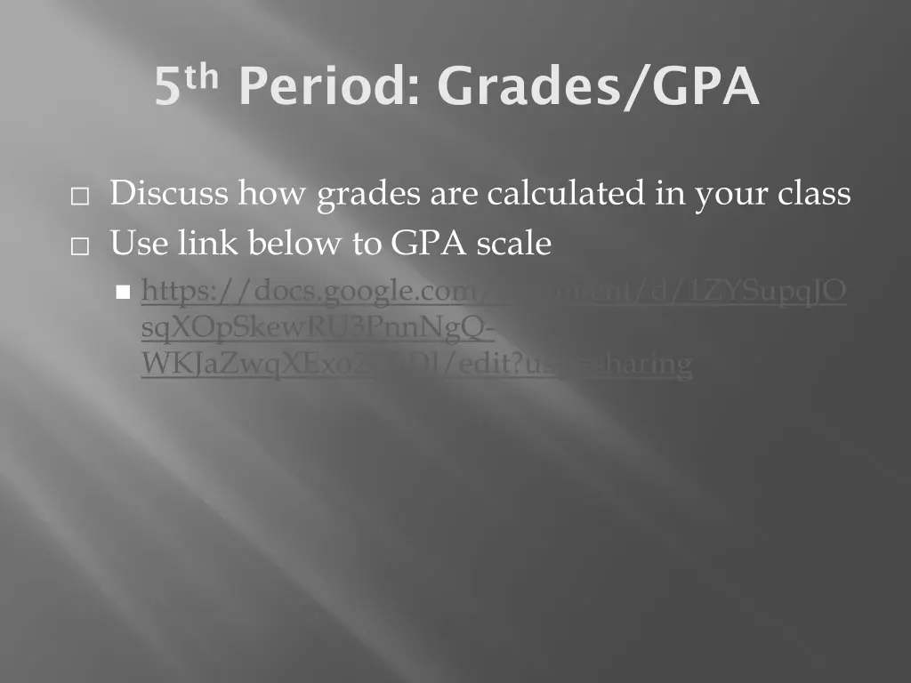 5 th period grades gpa