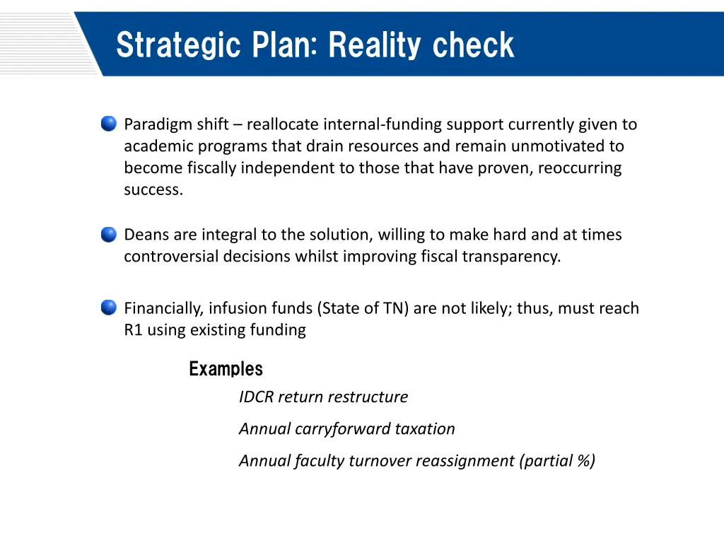 strategic plan reality check 1