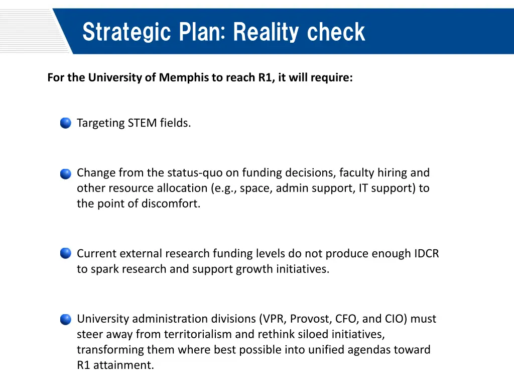 strategic plan reality check