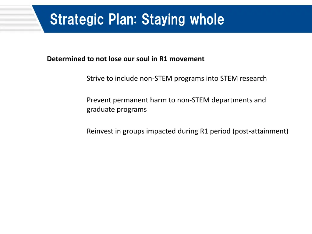 strategic plan staying whole