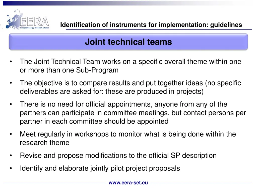 identification of instruments for implementation 1