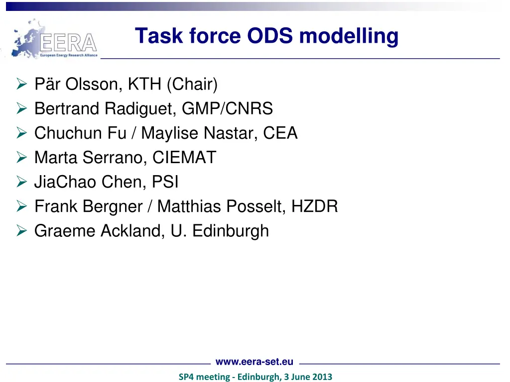 task force ods modelling