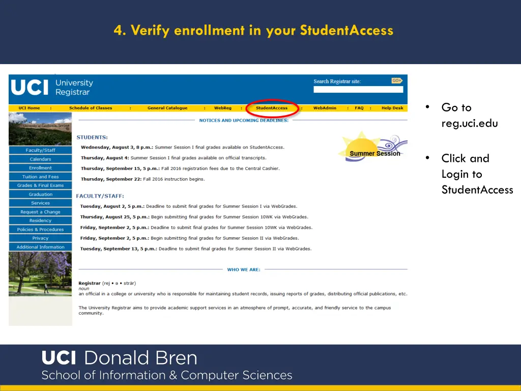 4 verify enrollment in your studentaccess 1