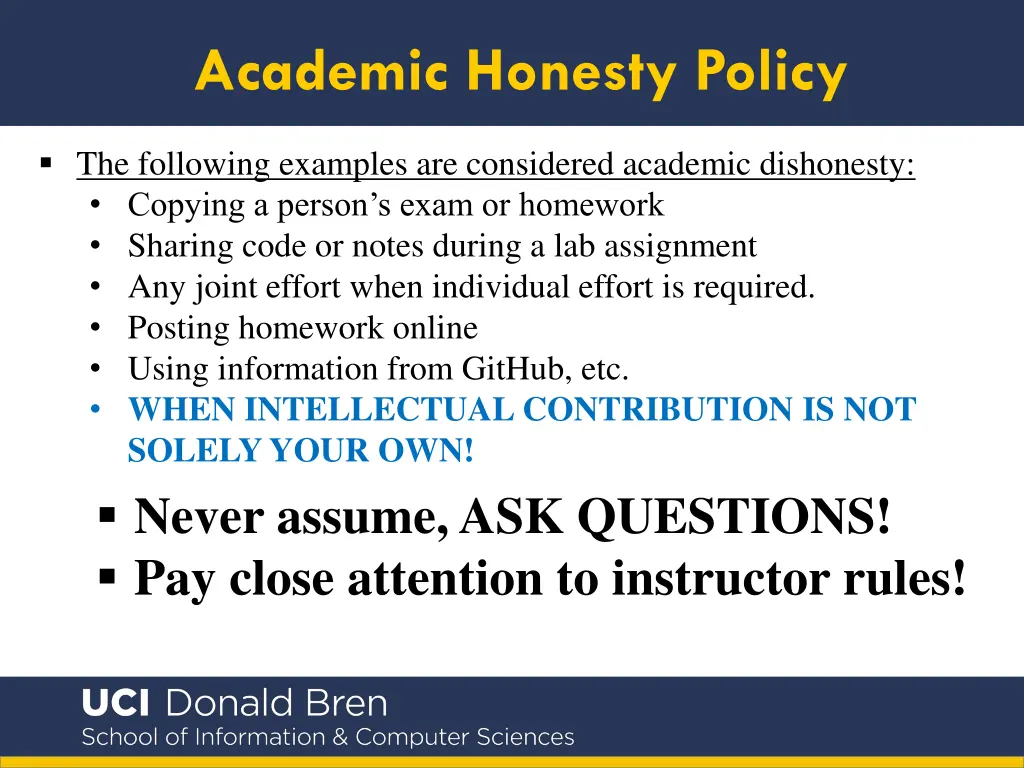 academic honesty policy