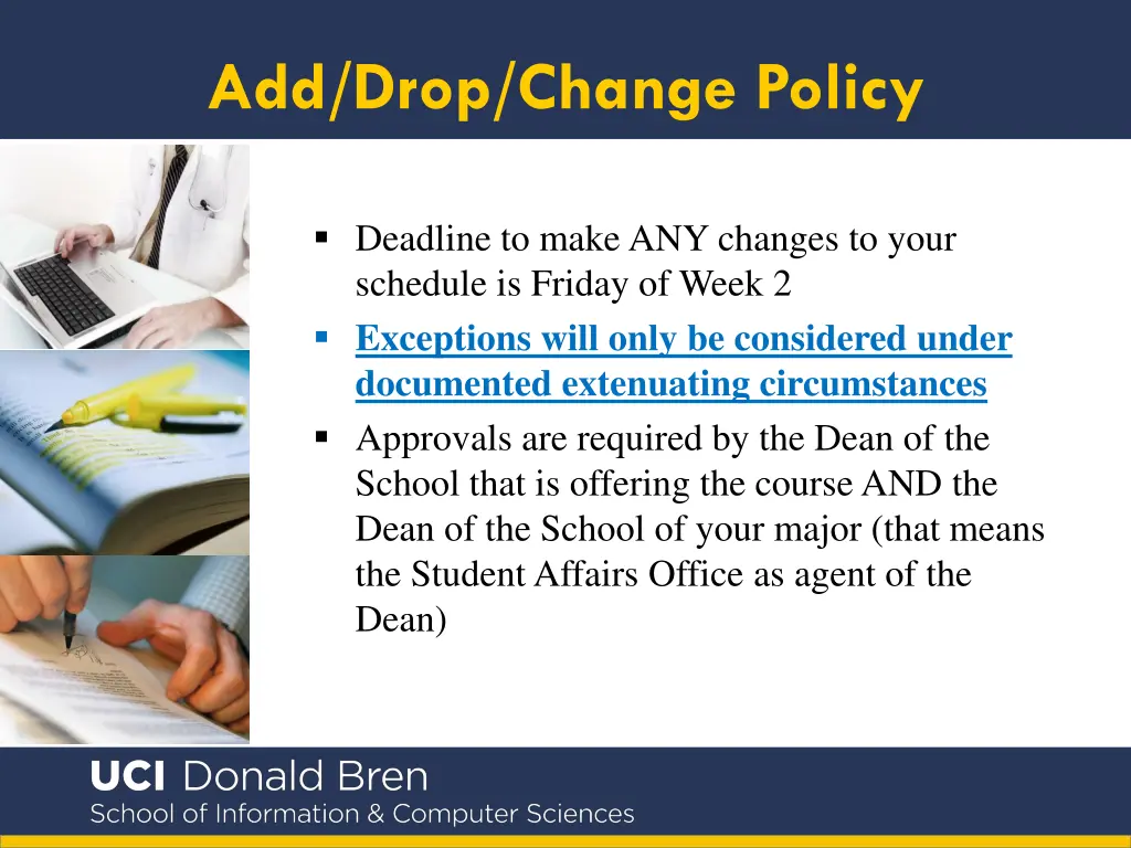 add drop change policy