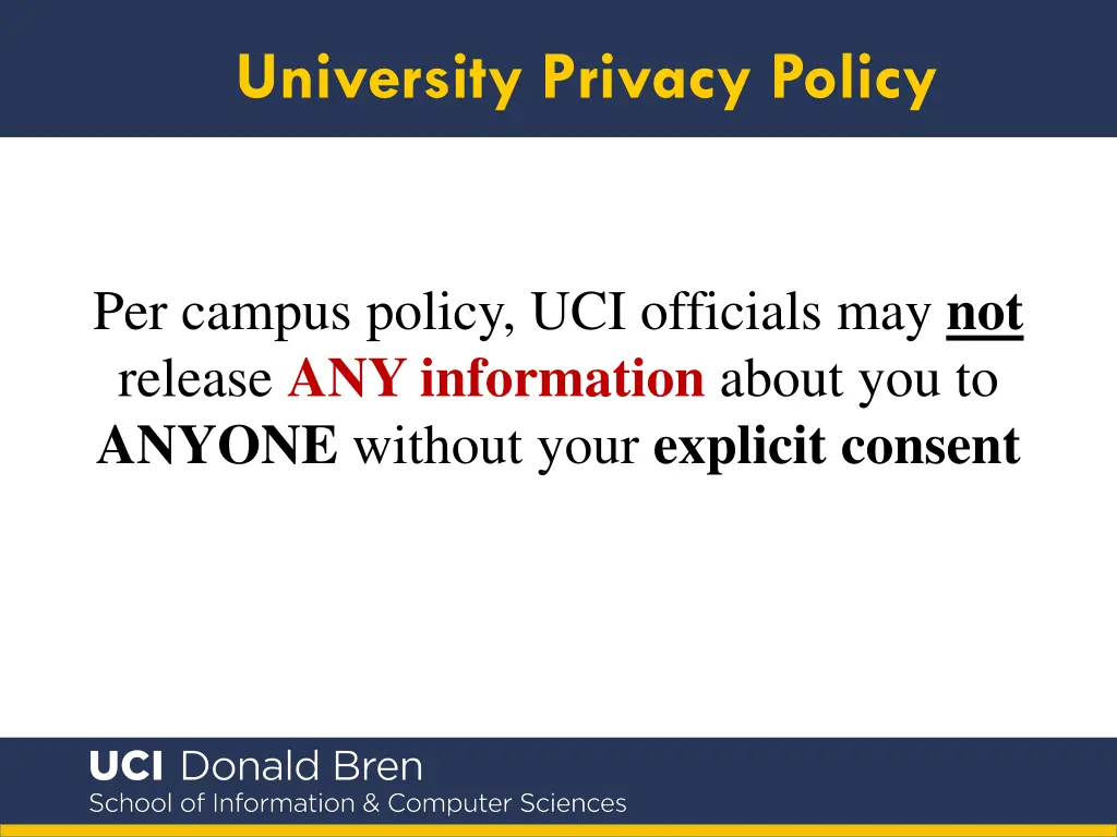 university privacy policy