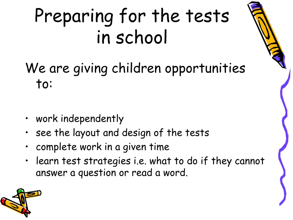 preparing for the tests in school