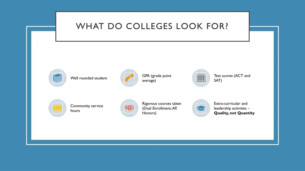 what do colleges look for