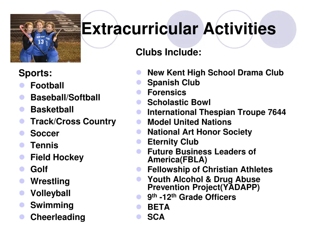 extracurricular activities