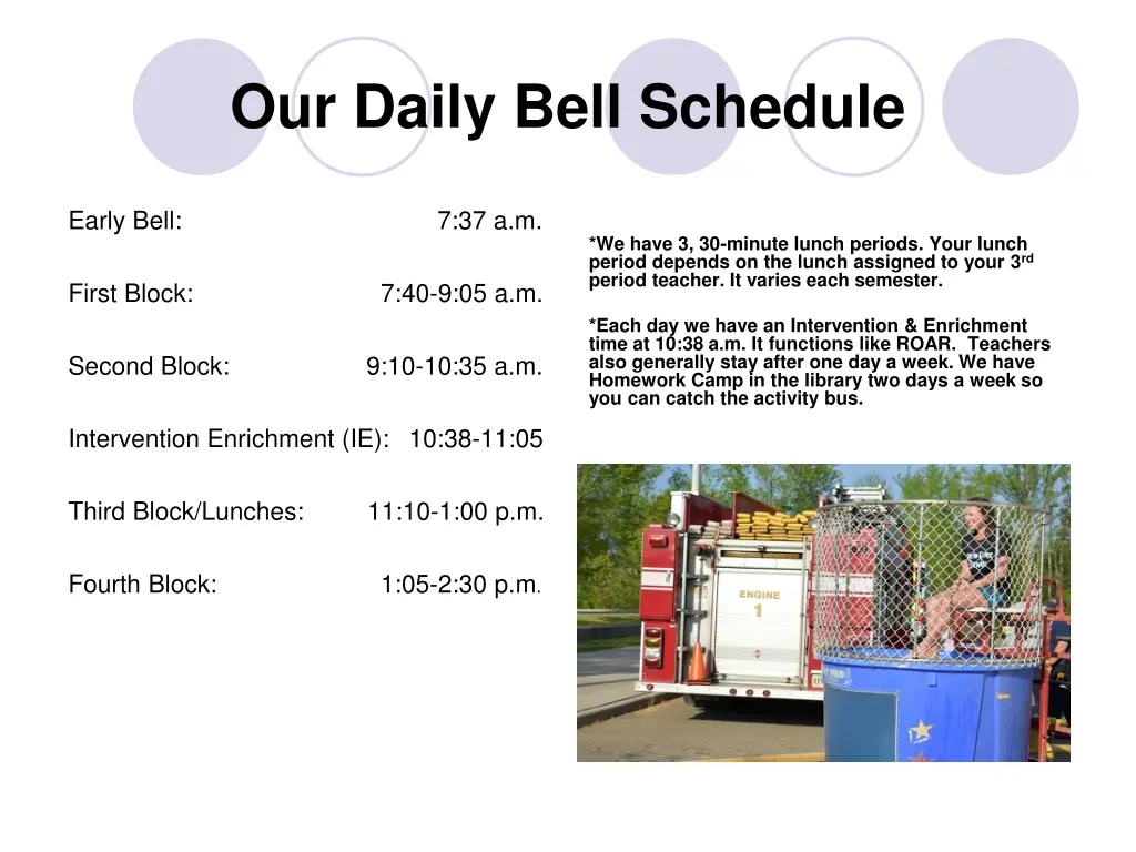 our daily bell schedule