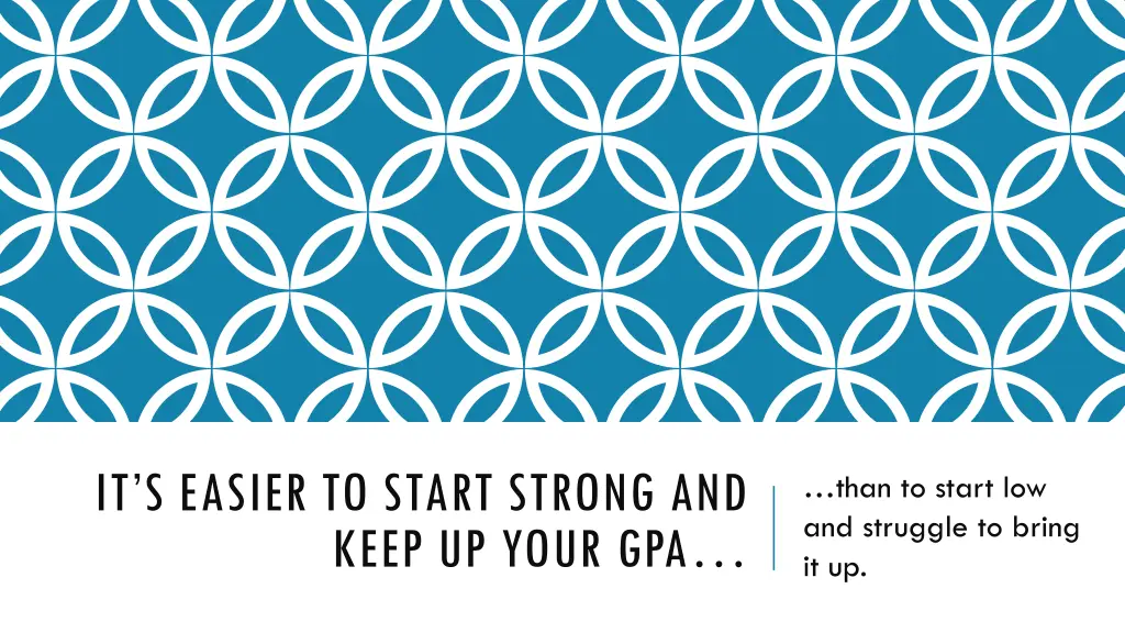 it s easier to start strong and keep up your gpa