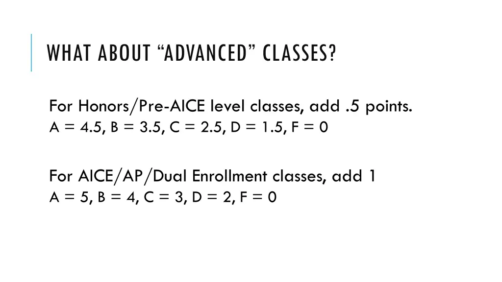 what about advanced classes