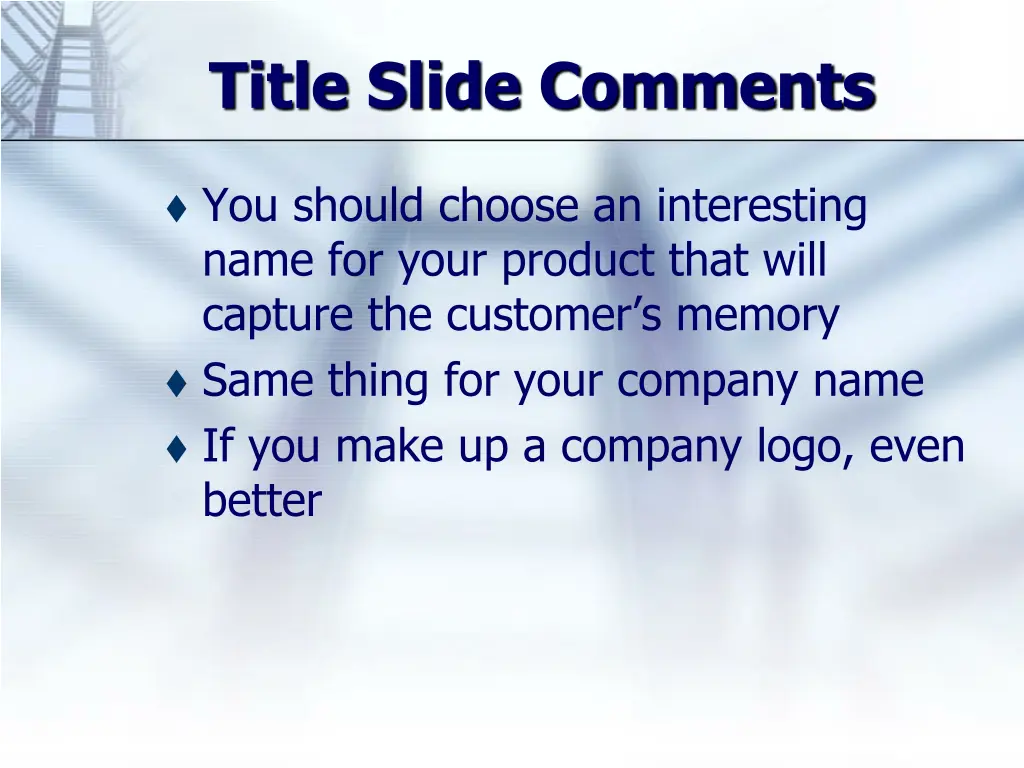 title slide comments