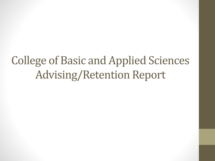 college of basic and applied sciences advising