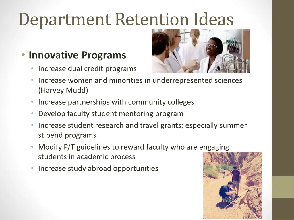 department retention ideas