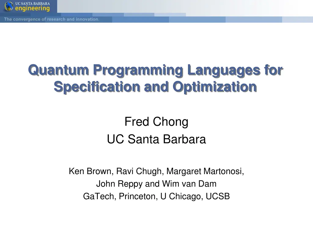 quantum programming languages for specification