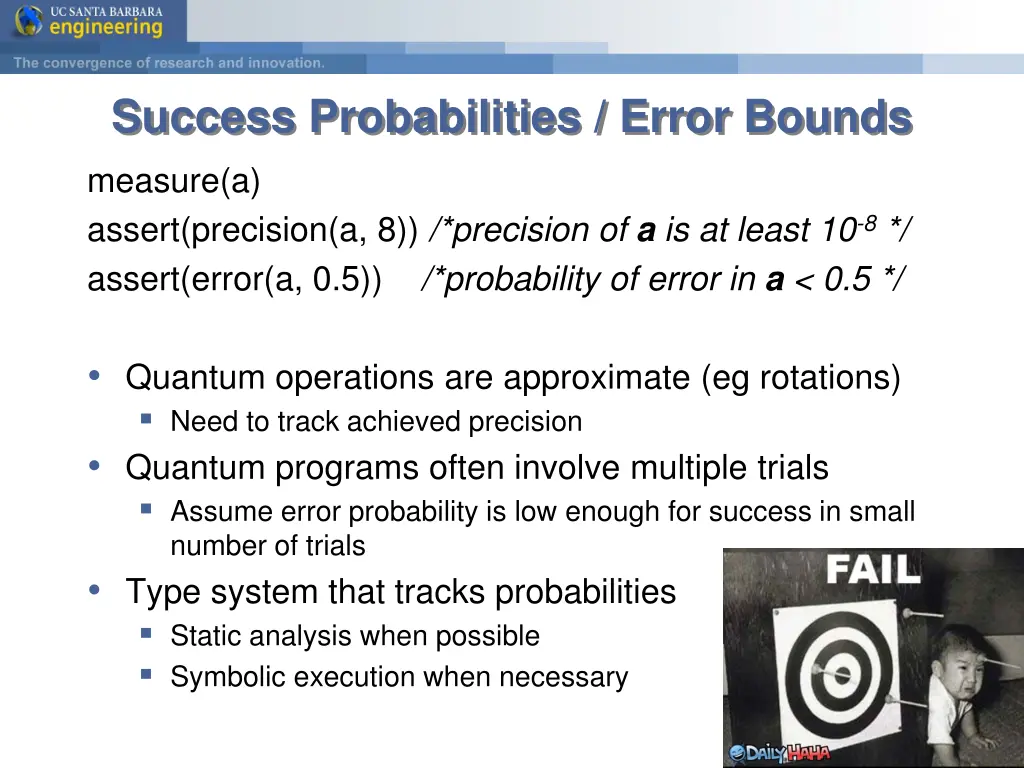 success probabilities error bounds measure