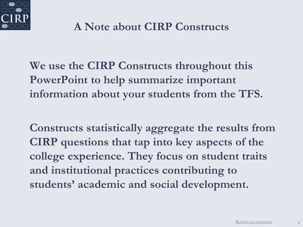 a note about cirp constructs