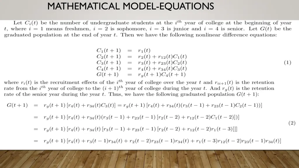 mathematical model equations